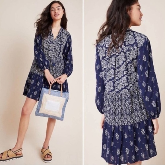 Anthropologie Maeve Carlita Tiered Tunic Dress - Picture 1 of 9